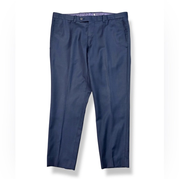 TED BAKER Navy Flat Front Dress Pants Trousers 37x27